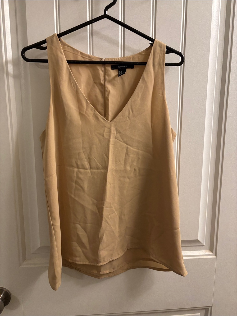 Beige V-Neck Sleeveless Camisole
